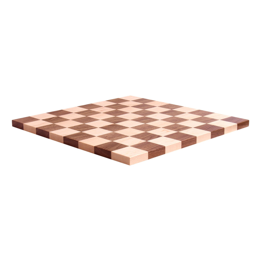 Maple/Walnut Hardwood Chess and Checkers Wooden Game Board