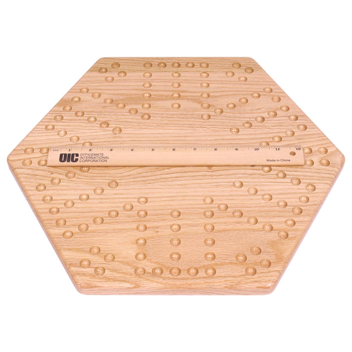 Solid Oak 16" Wide Aggravation Game Board, Unpainted Holes, Double-sided