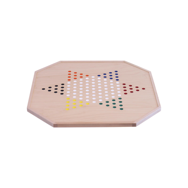 Aggravation and Chinese Checkers Combo Game Board Set - 25" Wide - Maple Wood - with Large 1" Marbles and Dice