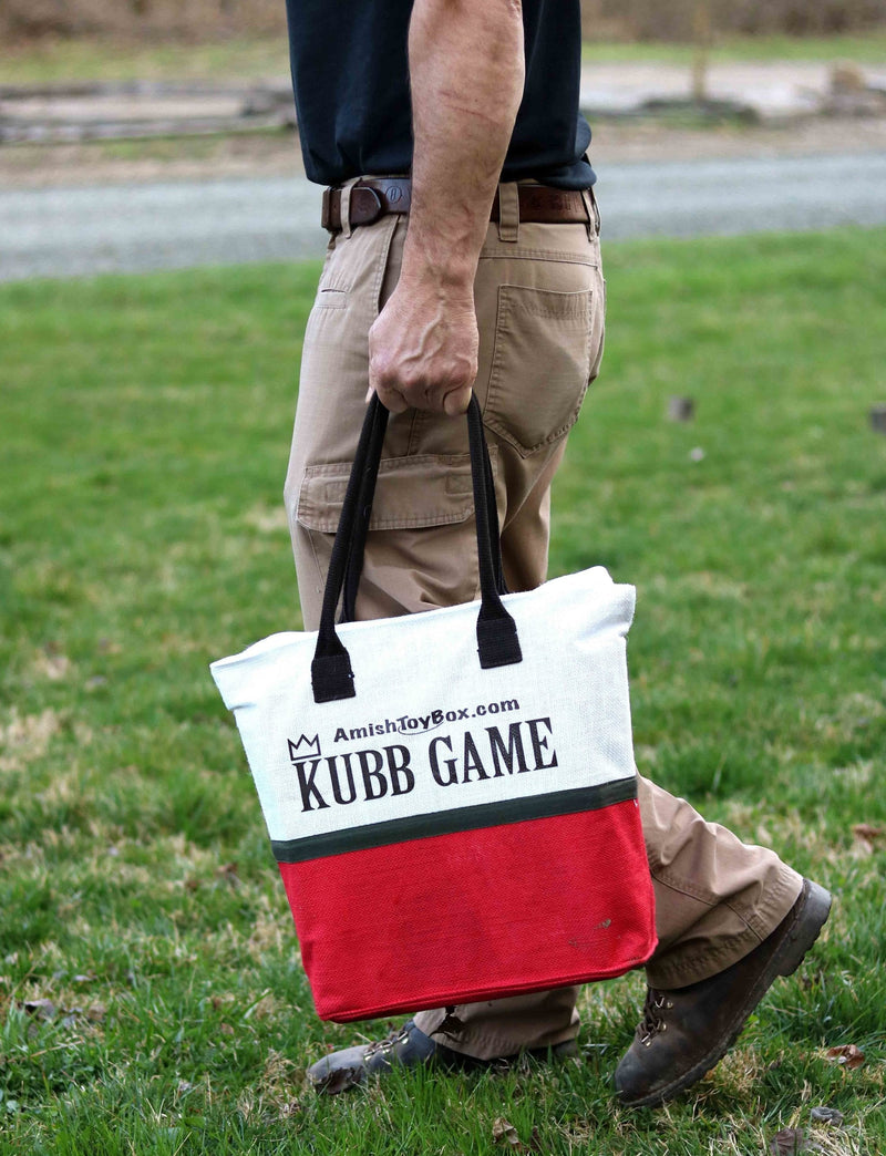 Amish-Made Deluxe Maple Hardwood Kubb Game with Clear Protective Finish, Regulation Size