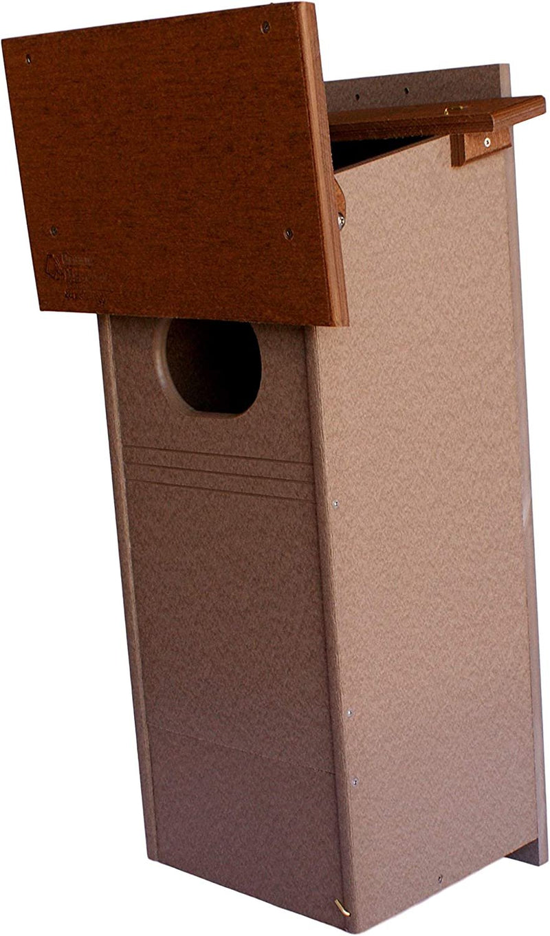 Wood Duck Bird House, Made with Durable Poly Lumber, Post-Mount Design