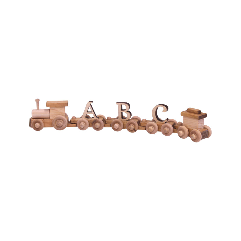 AmishToyBox.com Wooden Name Train Toy, Custom ABC Letter Train, Amish-Made