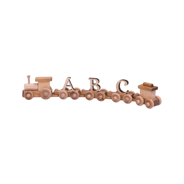 AmishToyBox.com Wooden Name Train Toy, Custom ABC Letter Train, Amish-Made