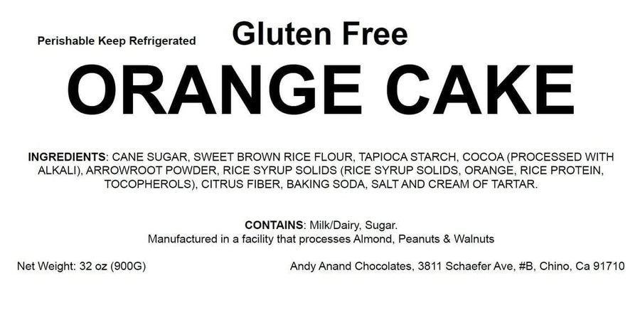 Andy Anand Gluten-Free Orange Cake, 9-Inch, 2.6 lb – Birthday, Valentine's, Anniversary, Christmas, Mother's Day & Holiday Gift Box Dessert