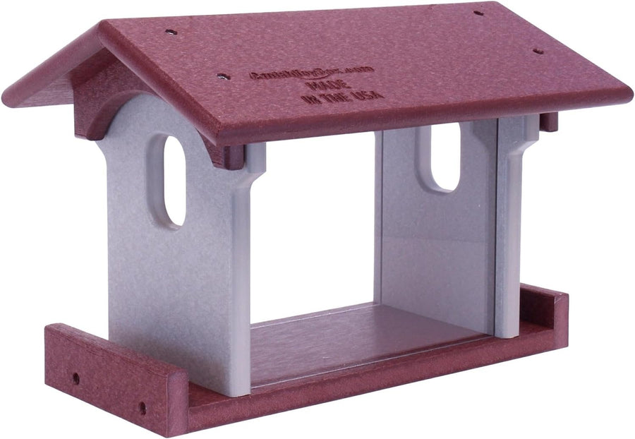 Amish-Made Bluebird Feeder, Made With Poly Lumber, For Feeding Mealworms
