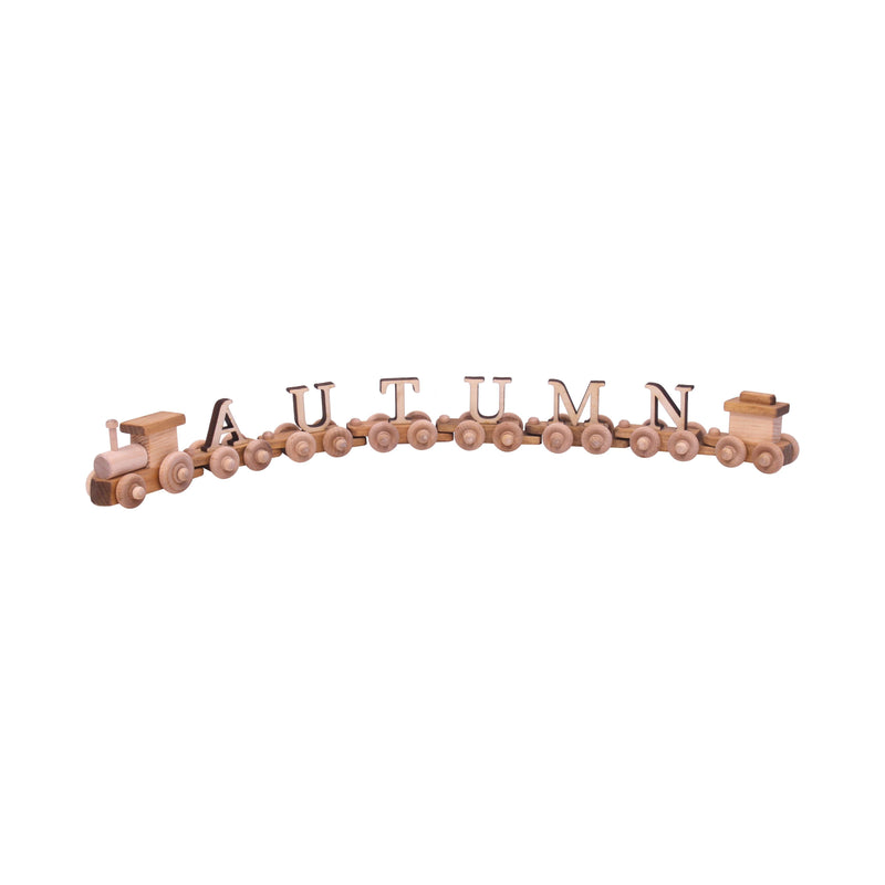 AmishToyBox.com Wooden Name Train Toy, Custom ABC Letter Train, Amish-Made