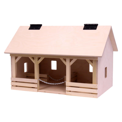 Wooden A-Frame Toy Barn with Opening Roof & Hayloft