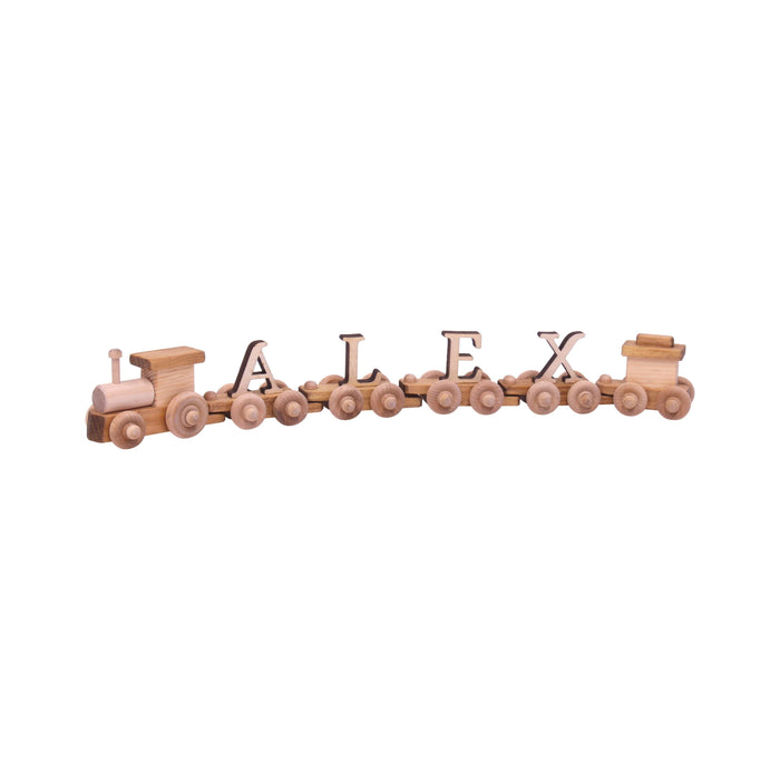 AmishToyBox.com Wooden Name Train Toy, Custom ABC Letter Train, Amish-Made