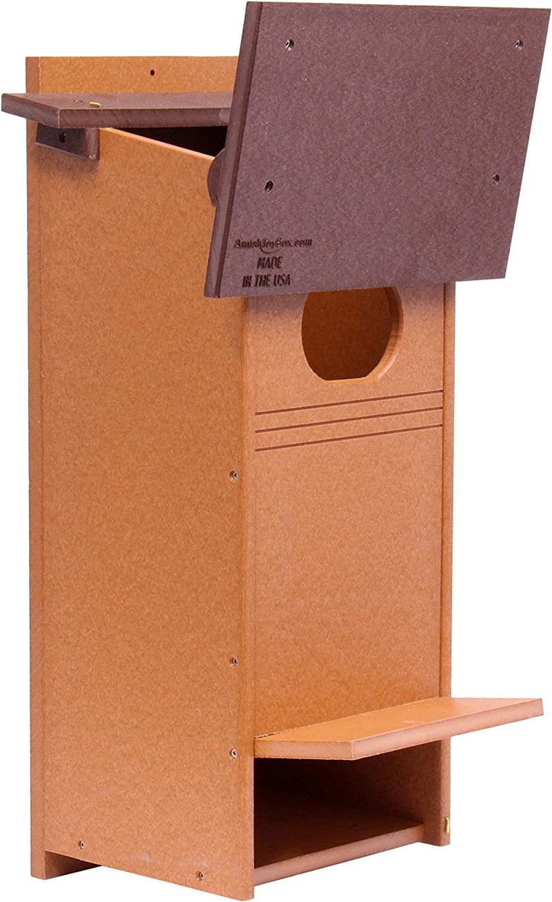 Wood Duck Bird House, Made with Durable Poly Lumber, Post-Mount Design