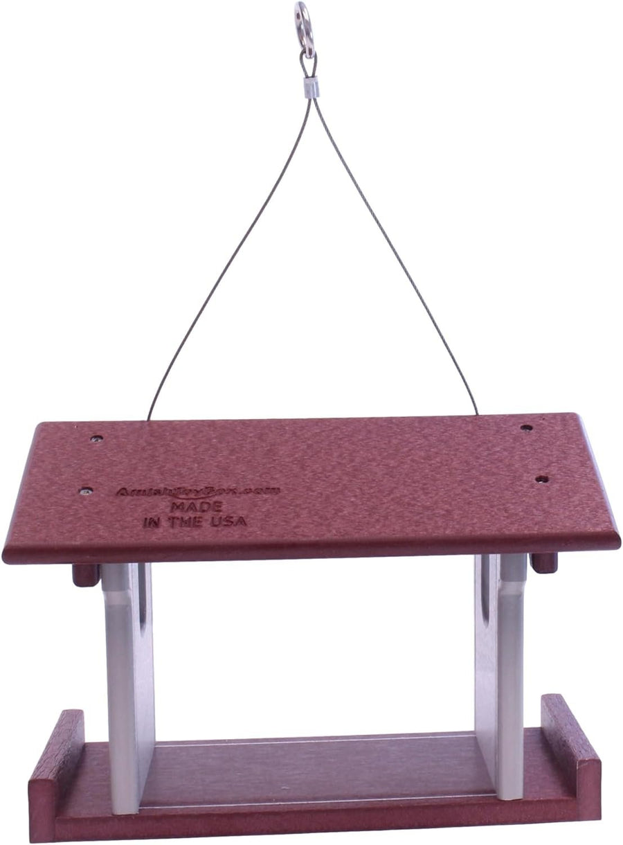 Amish-Made Bluebird Feeder, Made With Poly Lumber, For Feeding Mealworms