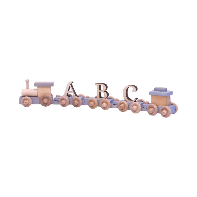 AmishToyBox.com Wooden Name Train Toy, Custom ABC Letter Train, Amish-Made