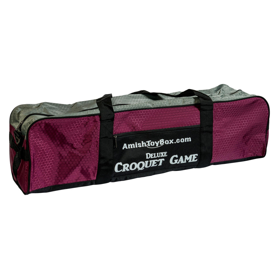 Deluxe 8-Player Croquet Game Set - Choose a Storage Option - Wooden Holder or Duffel Carry Bag