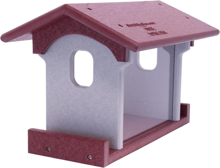 Amish-Made Bluebird Feeder, Made With Poly Lumber, For Feeding Mealworms