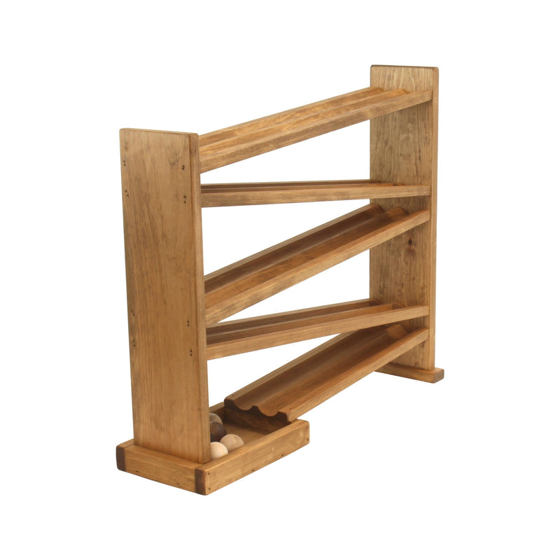 Wooden Ball Roller Racetrack Toy, Amish-Made, with 8 Wooden Balls