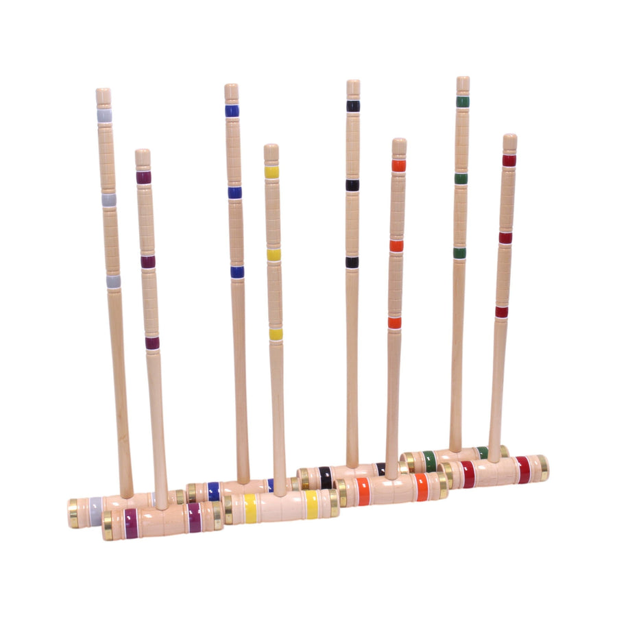 Deluxe 8-Player Croquet Game Set - Choose a Storage Option - Wooden Holder or Duffel Carry Bag