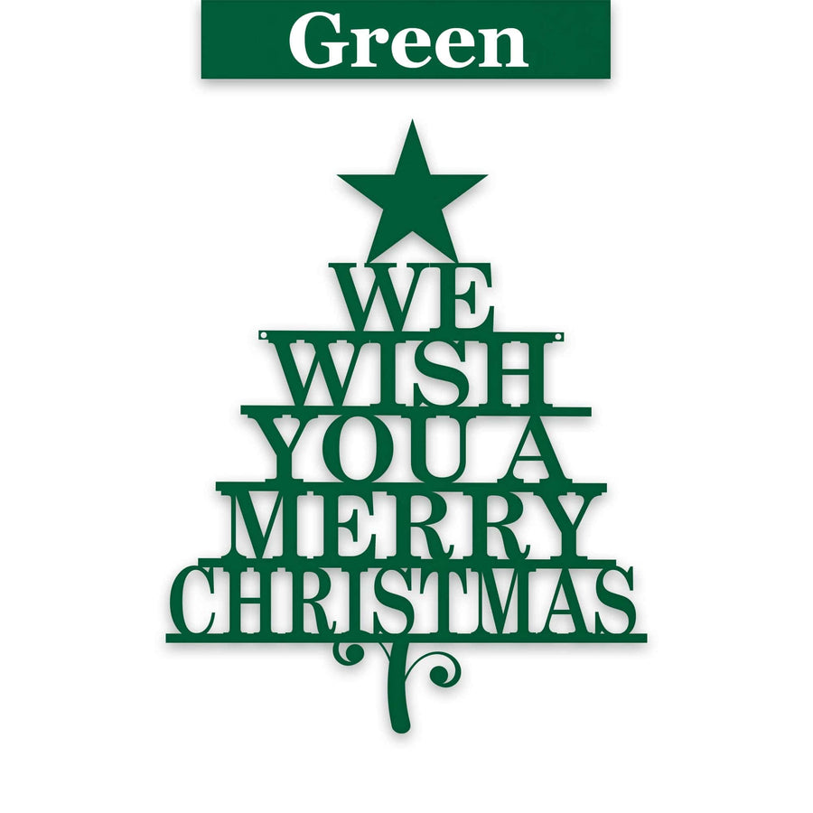 Merry Christmas Tree - Metal Art Sign Decor