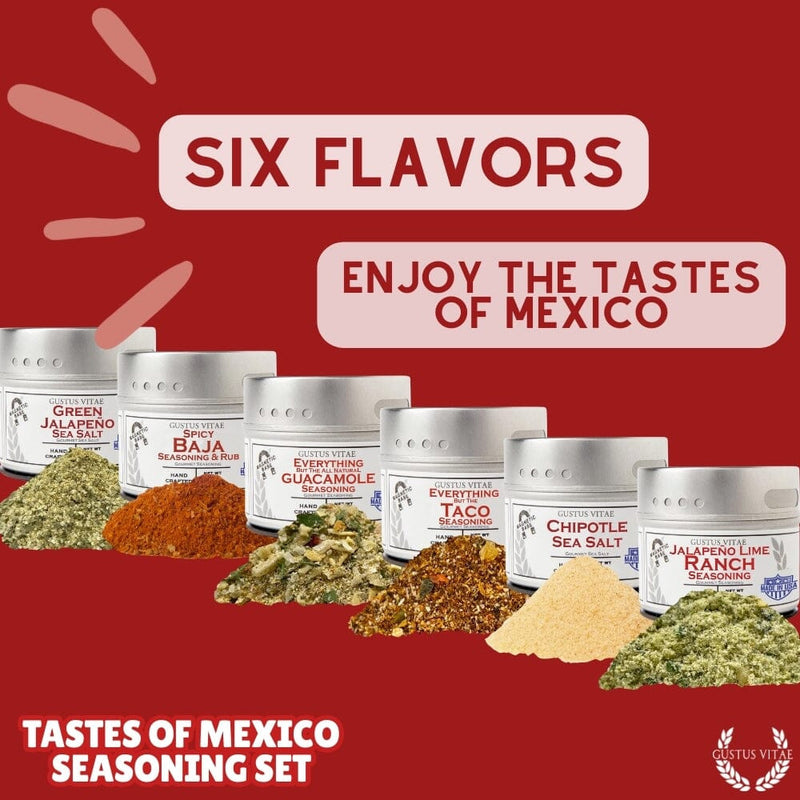 Mexican Seasoning Gift Set - Tastes of Mexico - Artisanal Spice Blends Six Pack Collections & Gift Sets Gustus Vitae