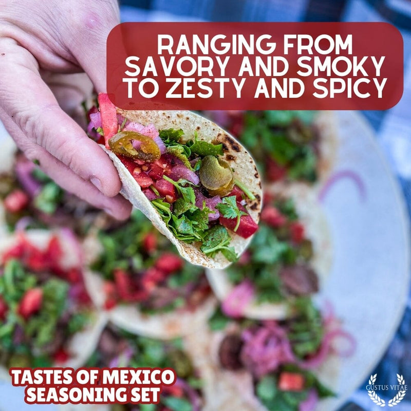 Mexican Seasoning Gift Set - Tastes of Mexico - Artisanal Spice Blends Six Pack Collections & Gift Sets Gustus Vitae