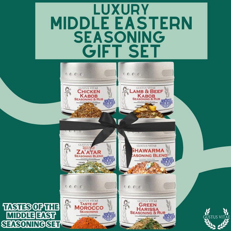 Middle Eastern Seasoning Gift Set - Tastes of The Middle East - Artisanal Spice Blends Six Pack Collections & Gift Sets Gustus Vitae