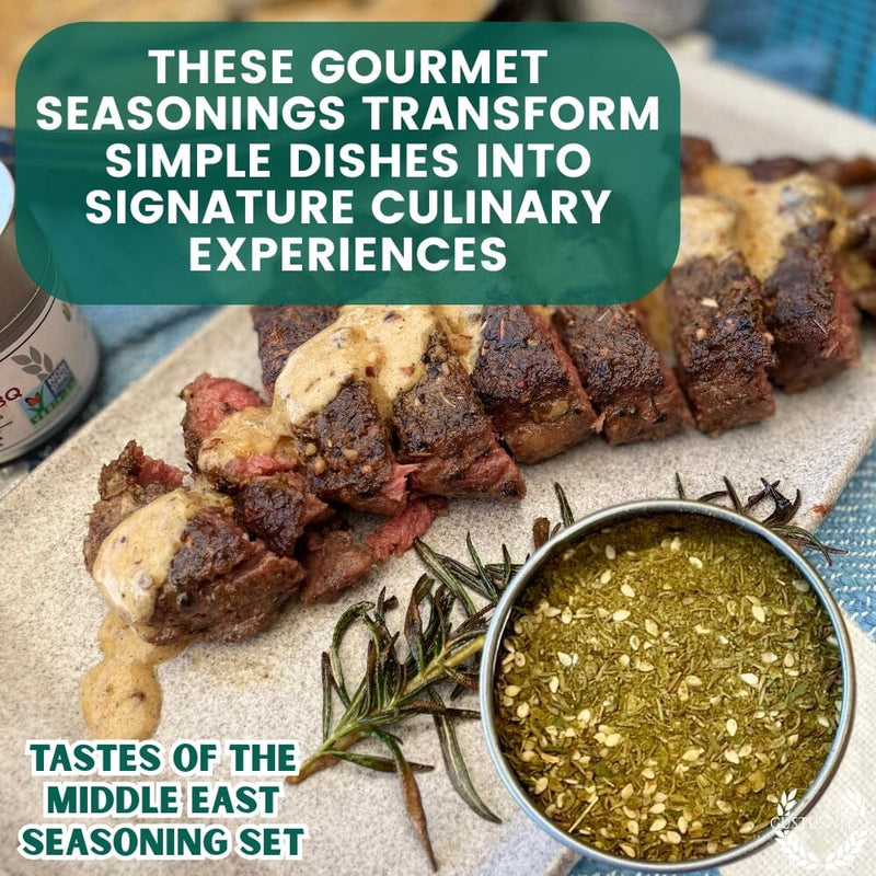 Middle Eastern Seasoning Gift Set - Tastes of The Middle East - Artisanal Spice Blends Six Pack Collections & Gift Sets Gustus Vitae