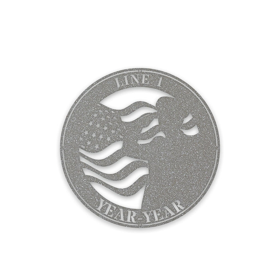 Military Fallen Soldier Memorial Salute with Flag Personalized Metal Sign