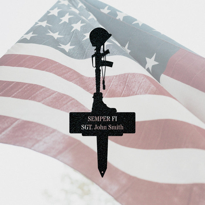 Military Memorial Stake - Personalized