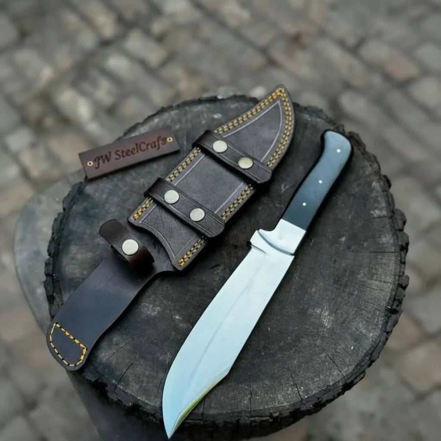 Handmade Frontier Bowie Knife – J2 Steel Clip Point with Micarta Handle