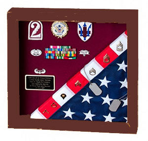 Flag Display Case showcases both the flag and military awards., , The Military Gift Store, 