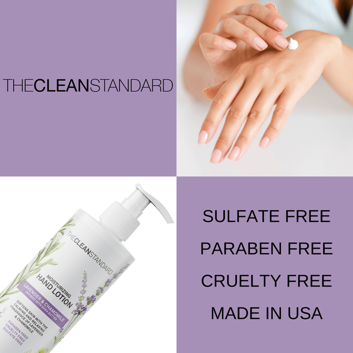 Moisturizing Hand Lotion for Dry Skin and Moisturizer with Shea Butter, Lavender and Chamomile | Hydrating Non Greasy Hand Cream for Women and Men by THE CLEAN STANDARD | 2 Bottle Set x 16 fl oz with Lotion Pump Hand Lotion LOS ANGELES BRANDS 