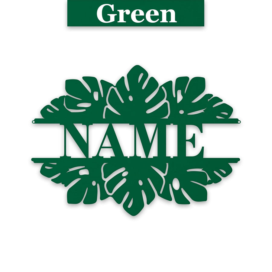 Monstera Split Leaf Personalized Metal Sign