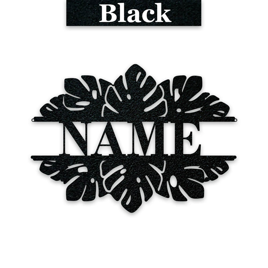 Monstera Split Leaf Personalized Metal Sign