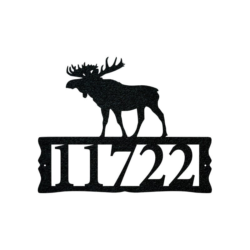 Moose Metal Address Plaque