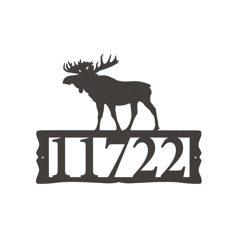 Moose Metal Address Plaque