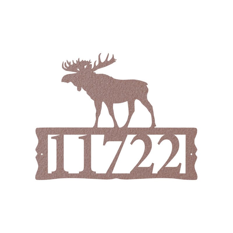 Moose Metal Address Plaque