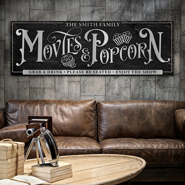 Personalized Movies Popcorn Sign