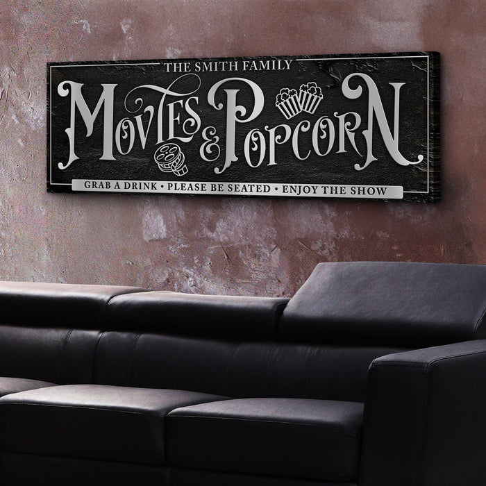 Personalized Movies Popcorn Sign