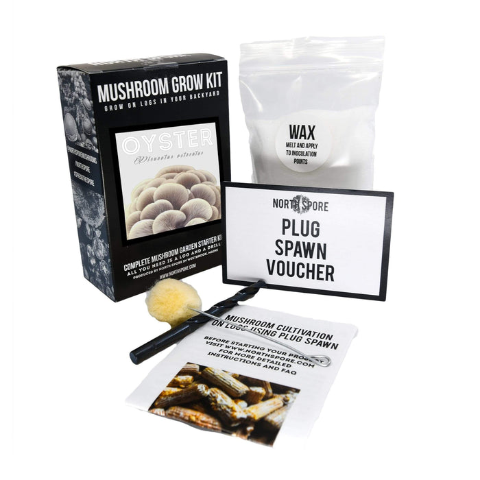 North Spore Organic Blue Oyster Mushroom Outdoor Log Growing Kit by Farm2Me