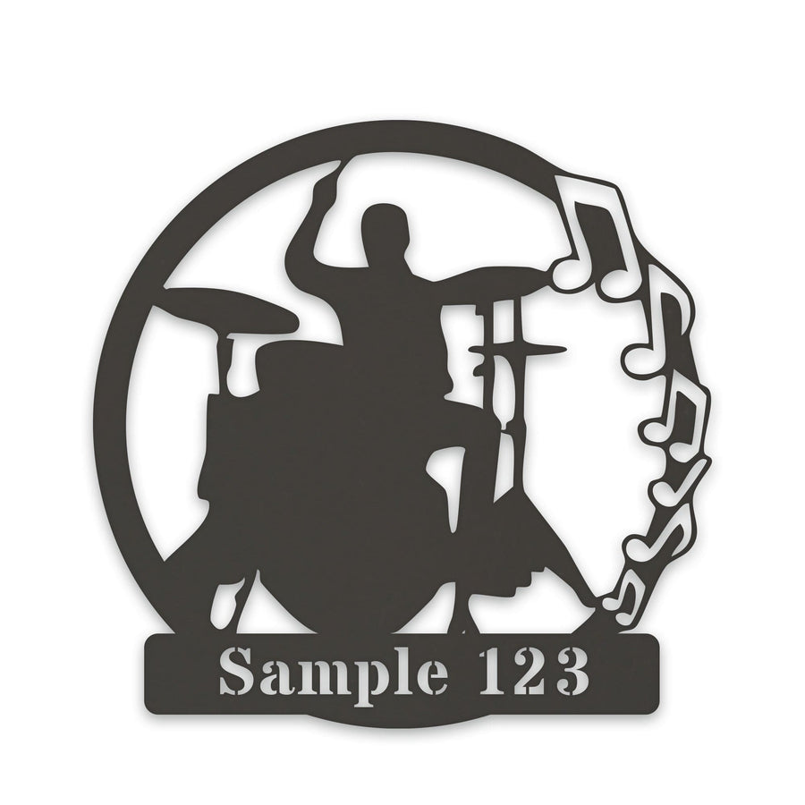 Drummer Metal Sign – Personalized Music Metal Plaque | Powder Coated Steel Wall Art