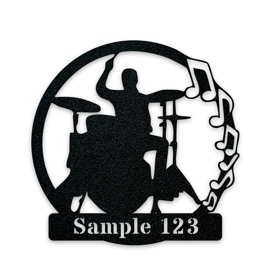 Drummer Metal Sign – Personalized Music Metal Plaque | Powder Coated Steel Wall Art