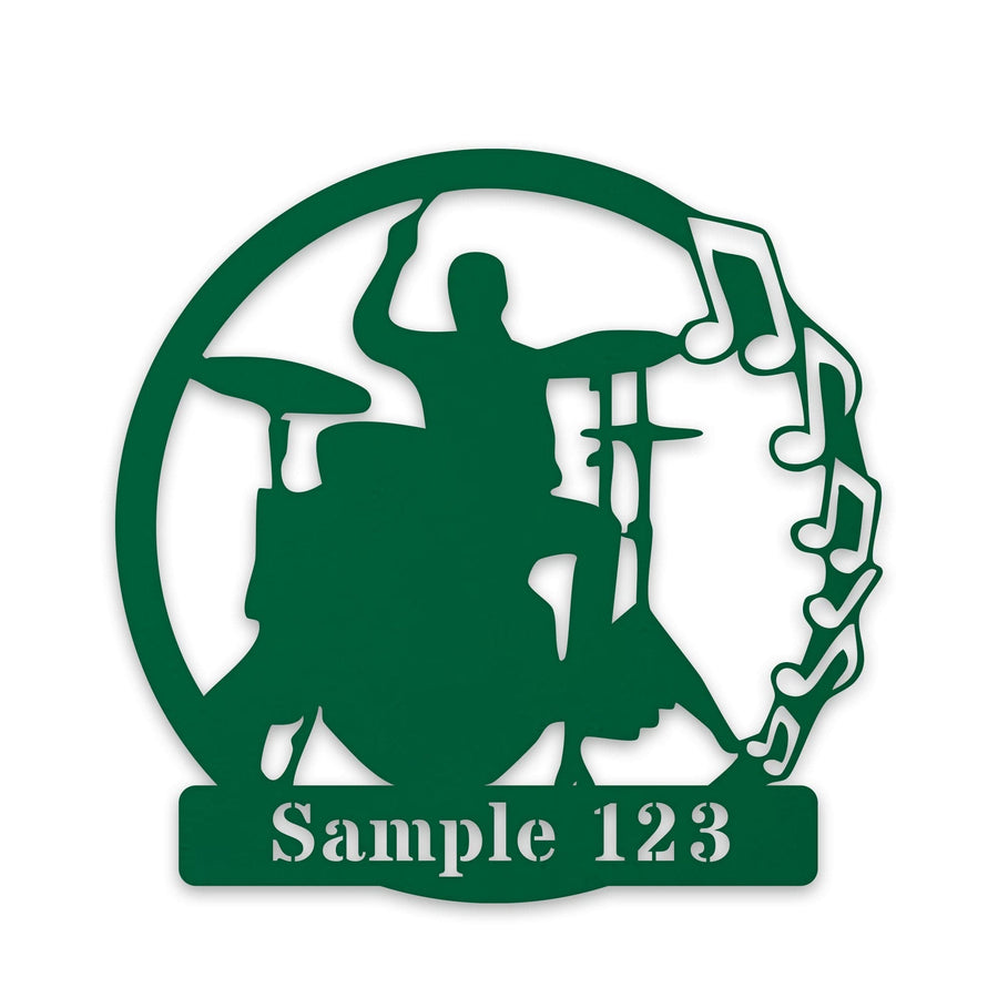 Drummer Metal Sign – Personalized Music Metal Plaque | Powder Coated Steel Wall Art