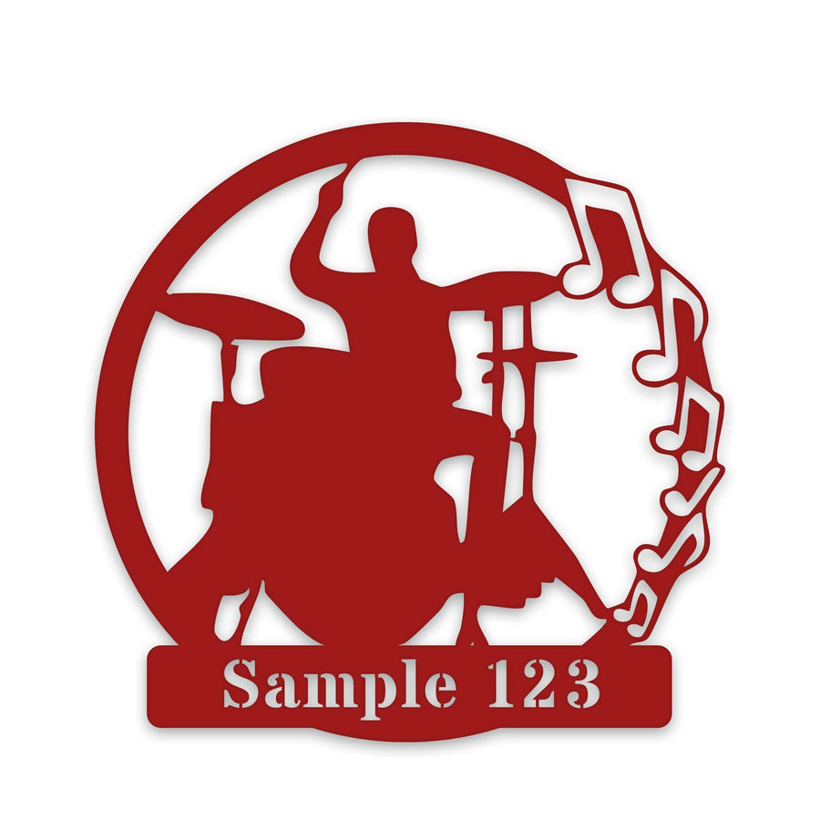 Drummer Metal Sign – Personalized Music Metal Plaque | Powder Coated Steel Wall Art