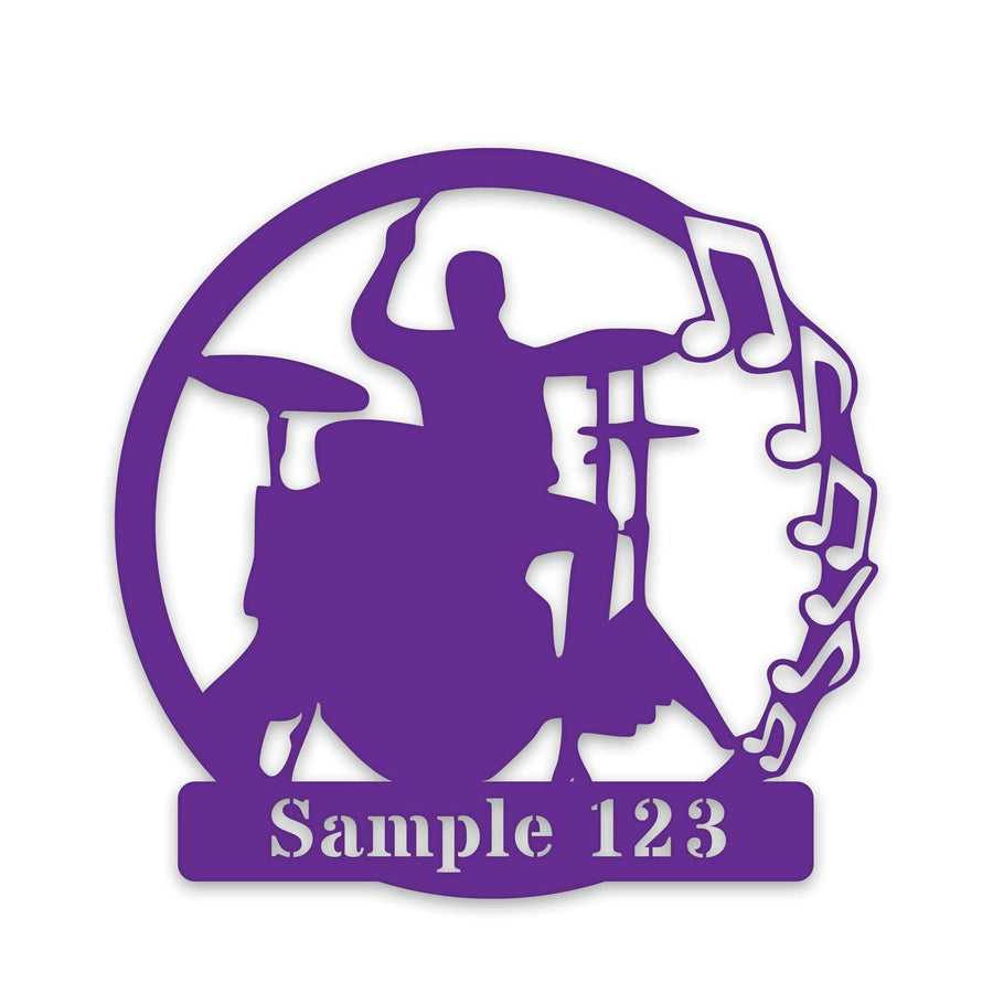 Drummer Metal Sign – Personalized Music Metal Plaque | Powder Coated Steel Wall Art