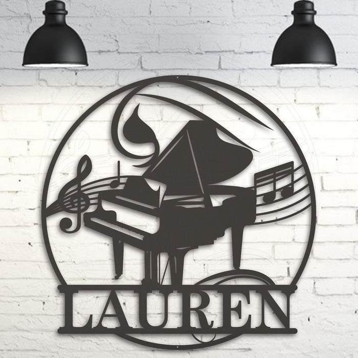 MUSIC: Personalized piano and sheet music metal sign