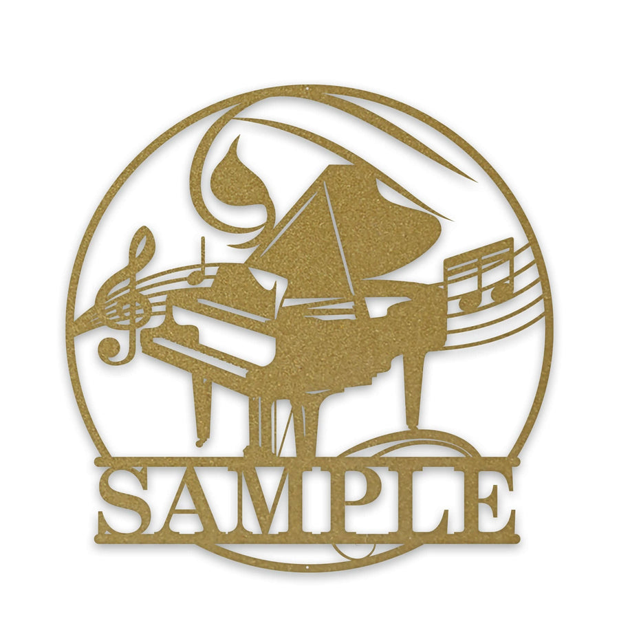 MUSIC: Personalized piano and sheet music metal sign