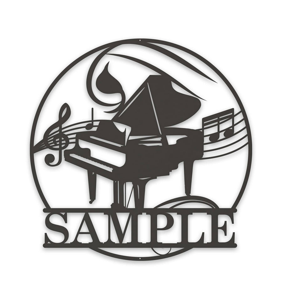 MUSIC: Personalized piano and sheet music metal sign