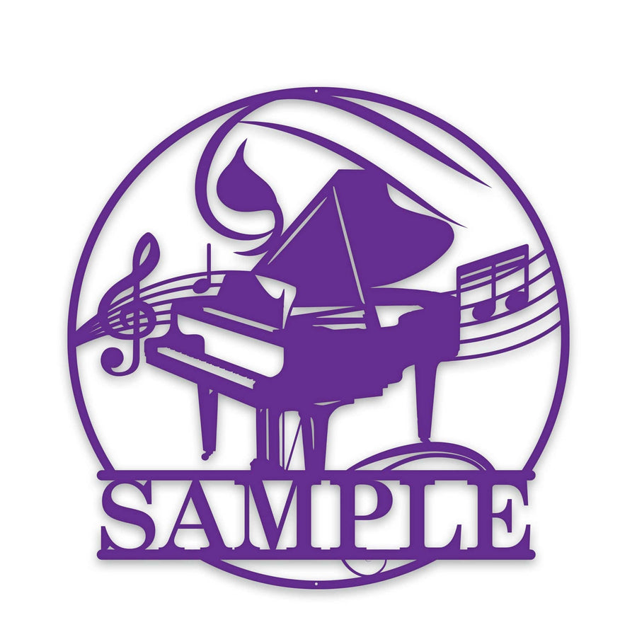 MUSIC: Personalized piano and sheet music metal sign