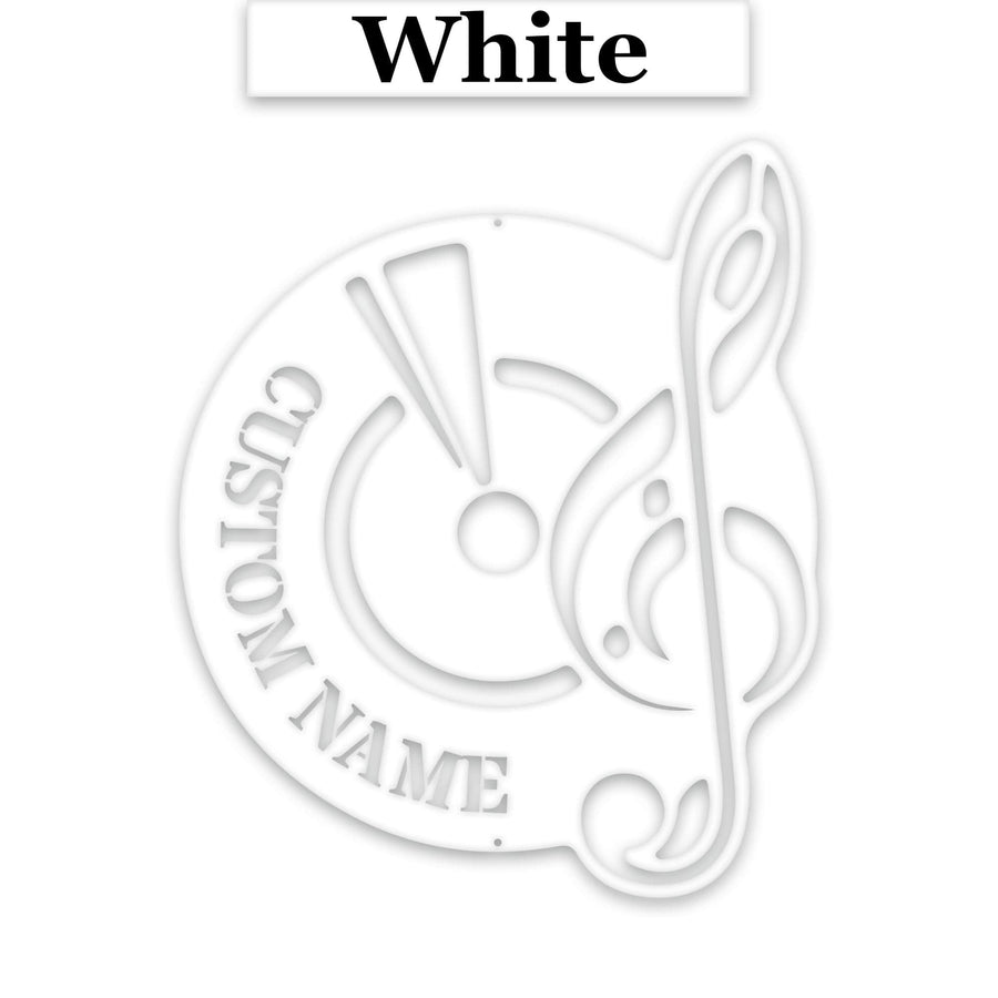 Music Studio Customizable Treble Clef Metal Sign