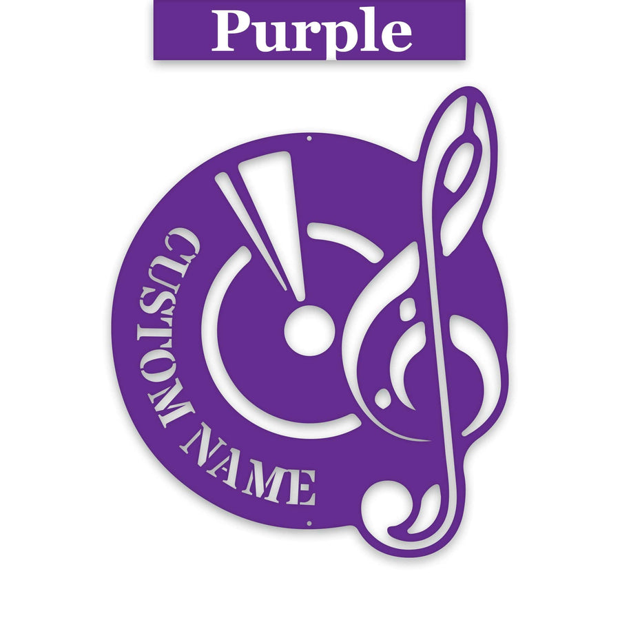 Music Studio Customizable Treble Clef Metal Sign