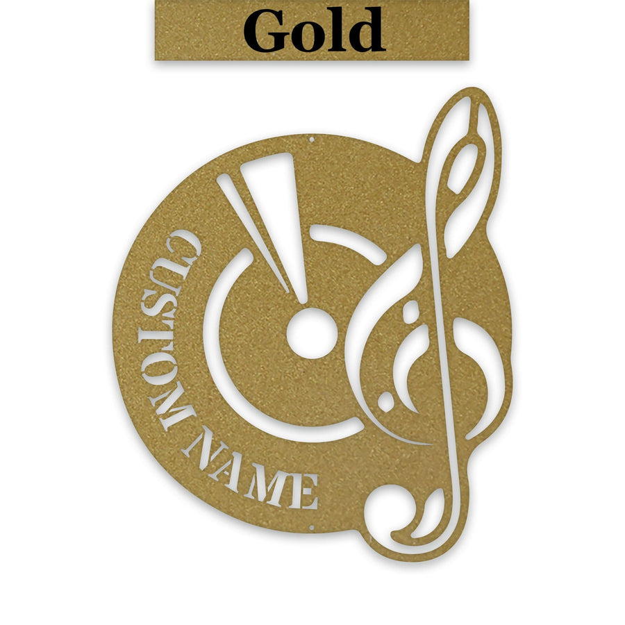 Music Studio Customizable Treble Clef Metal Sign