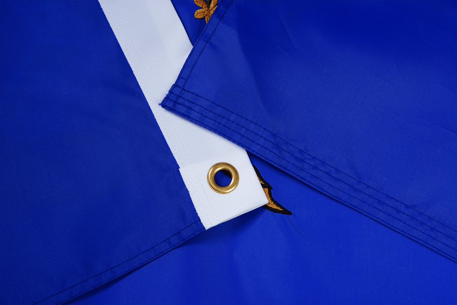 Nevada State Flag fabric, white heading, and brass-tone grommet